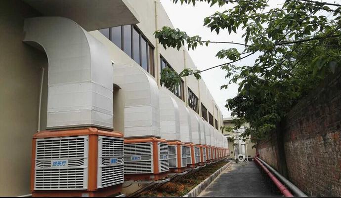 紡織廠降溫設(shè)備，水冷式空調(diào)室外安裝圖片室外